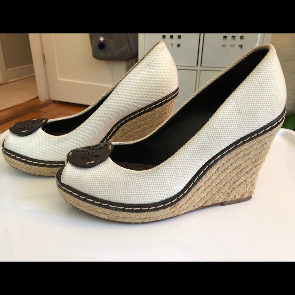 Tory Burch Wedges with leather logo